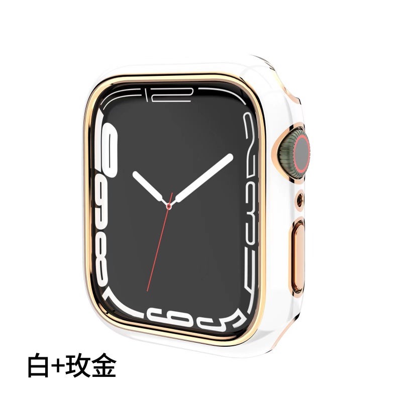 Suitable For Apple Watch Iwatch8765 Case Pc Two-Color Dazzling Carved Hollow Protective Shell Applewatch Sheath - Image 3