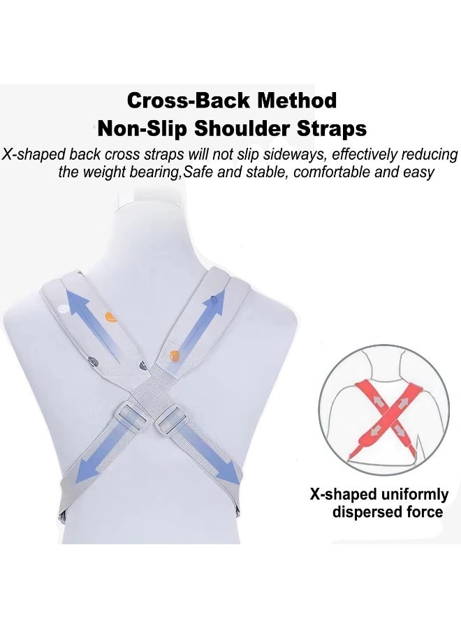 Arabest 4-in-1 Baby Carrier Newborn to Toddler, Soft Baby Wrap Carrier for Newborn,Shoulder Strap Grid Breathable Infant Sling,Carrier Toddler Carrier Baby Wraps Carrier forGirl and Boy 8-45 lbs（Grey） - Image 2