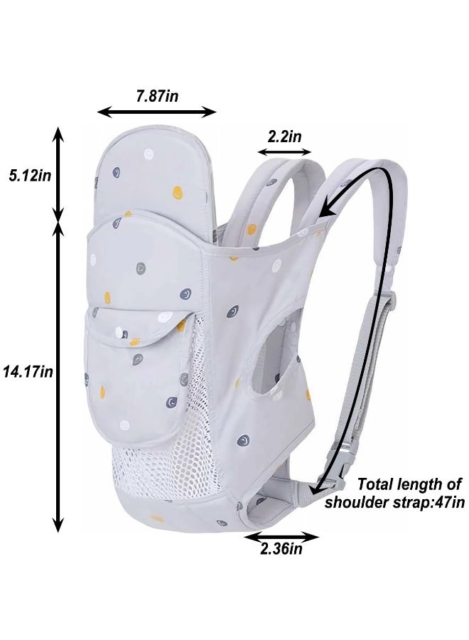 Arabest 4-in-1 Baby Carrier Newborn to Toddler, Soft Baby Wrap Carrier for Newborn,Shoulder Strap Grid Breathable Infant Sling,Carrier Toddler Carrier Baby Wraps Carrier forGirl and Boy 8-45 lbs（Grey） - Image 3