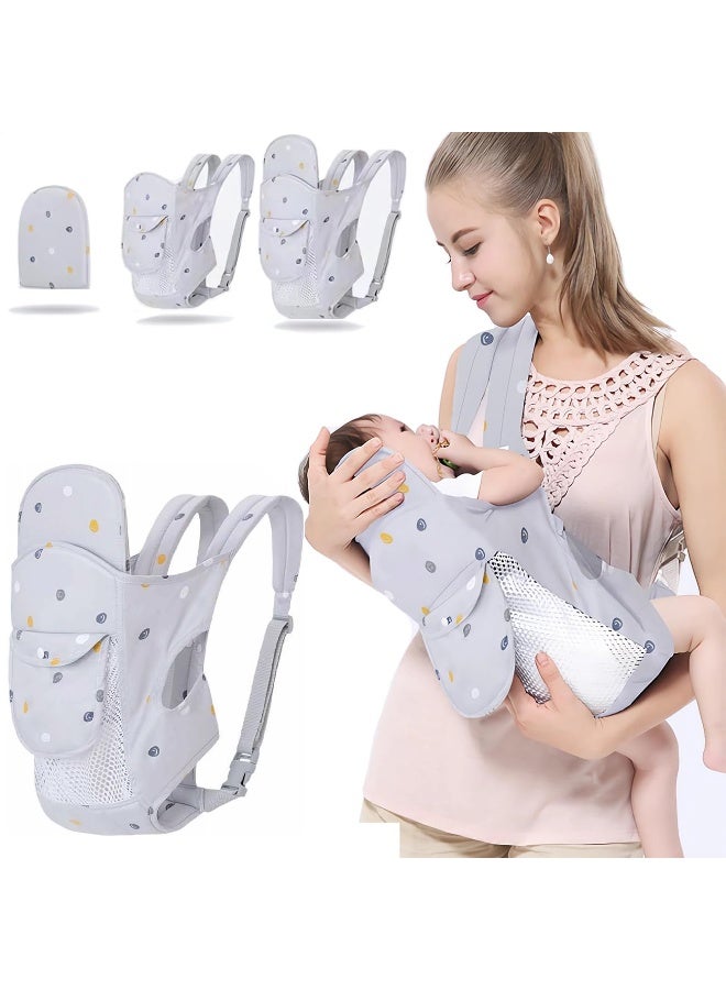 Arabest 4-in-1 Baby Carrier Newborn to Toddler, Soft Baby Wrap Carrier for Newborn,Shoulder Strap Grid Breathable Infant Sling,Carrier Toddler Carrier Baby Wraps Carrier forGirl and Boy 8-45 lbs（Grey） - Image 1
