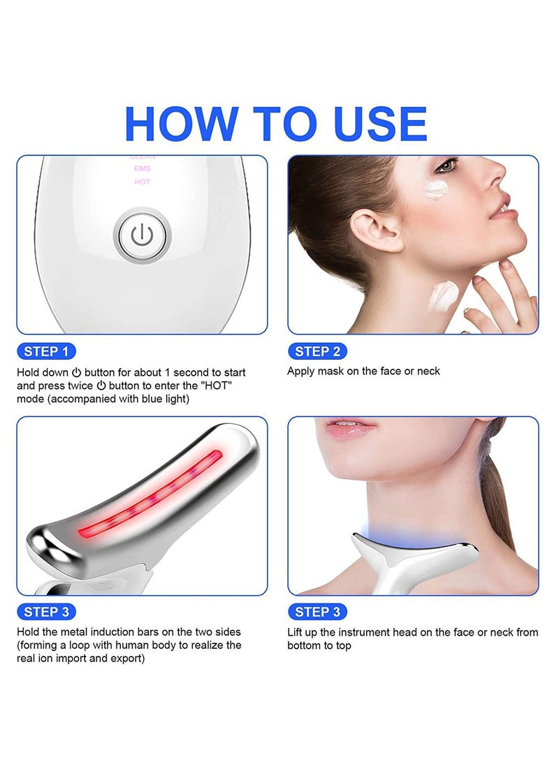 Loquat 7 Modes Face Massager Against Wrinkles, Face Beauty Device, 45°C V Face Beauty Meter Face Device for Skin Tightening  Lifting EMS Face Massage for Women V Shape Face Device - Image 3