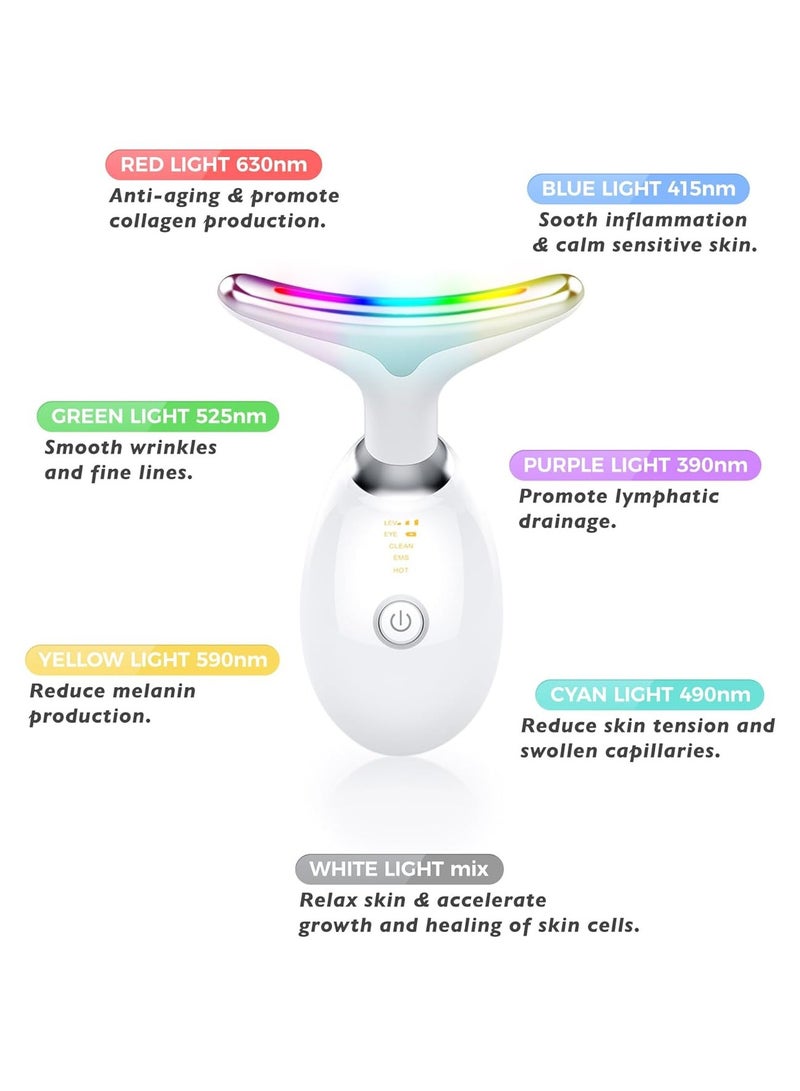 Loquat 7 Modes Face Massager Against Wrinkles, Face Beauty Device, 45°C V Face Beauty Meter Face Device for Skin Tightening  Lifting EMS Face Massage for Women V Shape Face Device - Image 2
