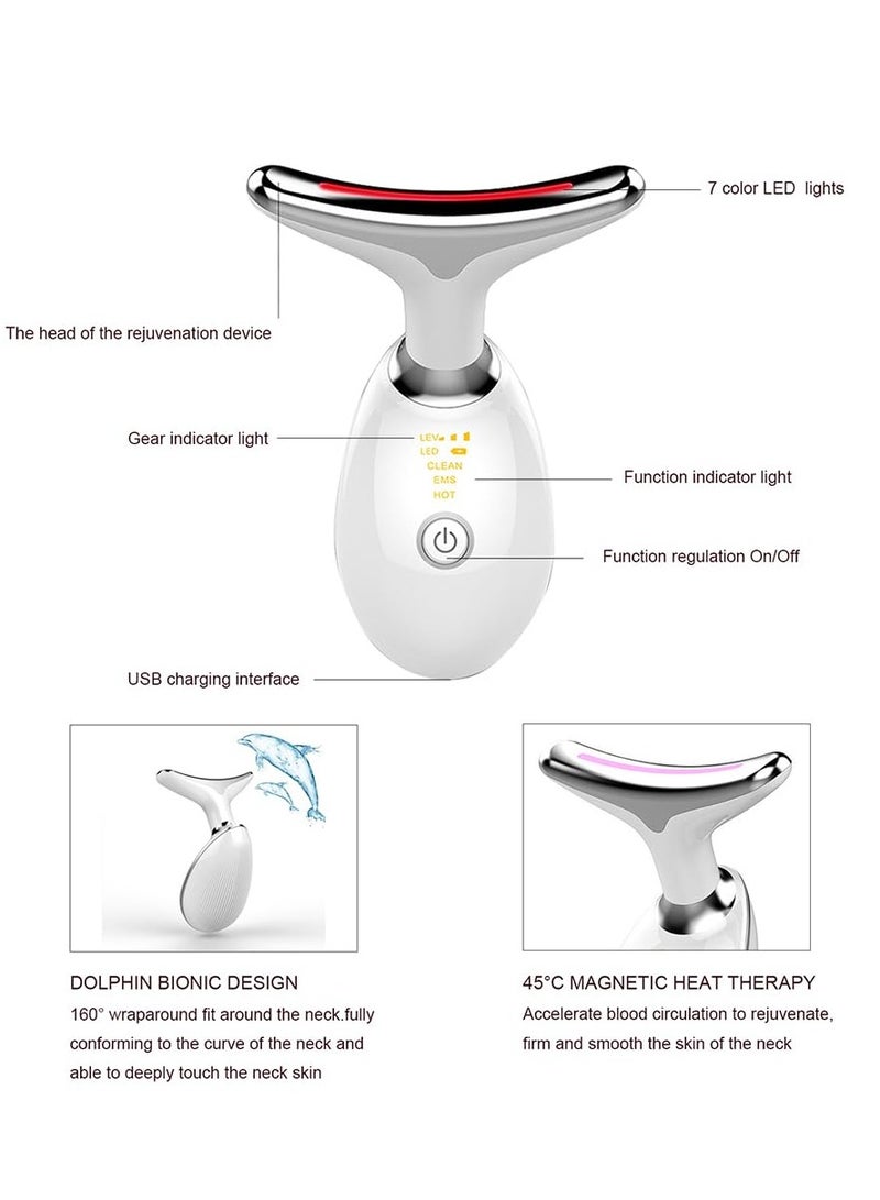 Loquat 7 Modes Face Massager Against Wrinkles, Face Beauty Device, 45°C V Face Beauty Meter Face Device for Skin Tightening  Lifting EMS Face Massage for Women V Shape Face Device - Image 4