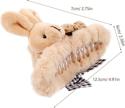 FOMIYES Fluffy Plush Bunny Hair Claw Clips Easter Rabbit Stuffed Animal Clips Girls Hair Clamp Long Hair Jaw Clips Barrettes Hair Accessories for Women Girls - Image 5