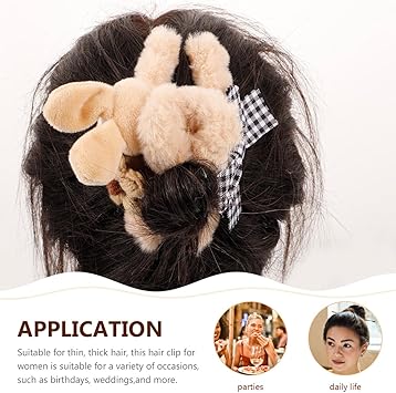 FOMIYES Fluffy Plush Bunny Hair Claw Clips Easter Rabbit Stuffed Animal Clips Girls Hair Clamp Long Hair Jaw Clips Barrettes Hair Accessories for Women Girls - Image 4