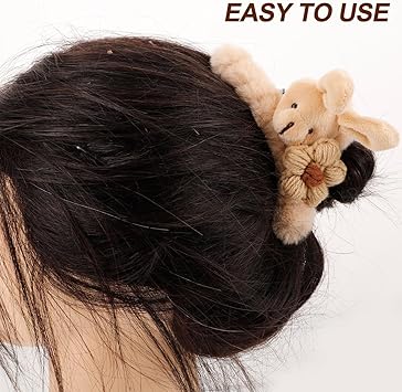 FOMIYES Fluffy Plush Bunny Hair Claw Clips Easter Rabbit Stuffed Animal Clips Girls Hair Clamp Long Hair Jaw Clips Barrettes Hair Accessories for Women Girls - Image 3
