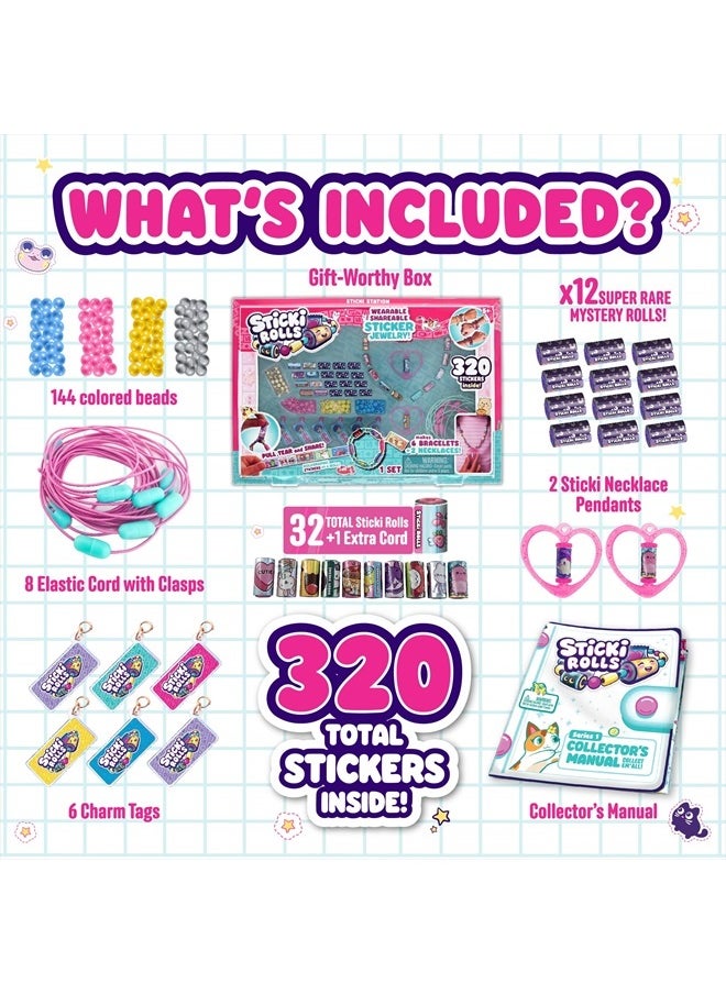 Sky Castle - STICKI ROLLS Sticki Station - Ultimate DIY Sticker Jewelry Kit | Includes 320 Mini Stickers | Builds 6 Bracelets & 2 Necklaces | 2 Pendants & 144 Beads | Over 1000 Designs to Discover and Collect! - Image 1
