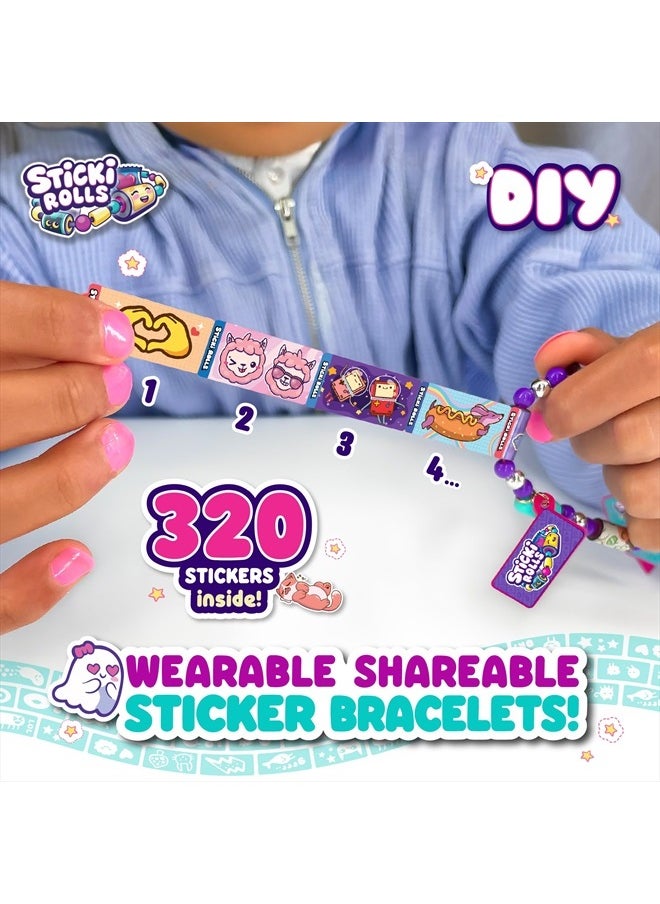 Sky Castle - STICKI ROLLS Sticki Station - Ultimate DIY Sticker Jewelry Kit | Includes 320 Mini Stickers | Builds 6 Bracelets & 2 Necklaces | 2 Pendants & 144 Beads | Over 1000 Designs to Discover and Collect! - Image 1