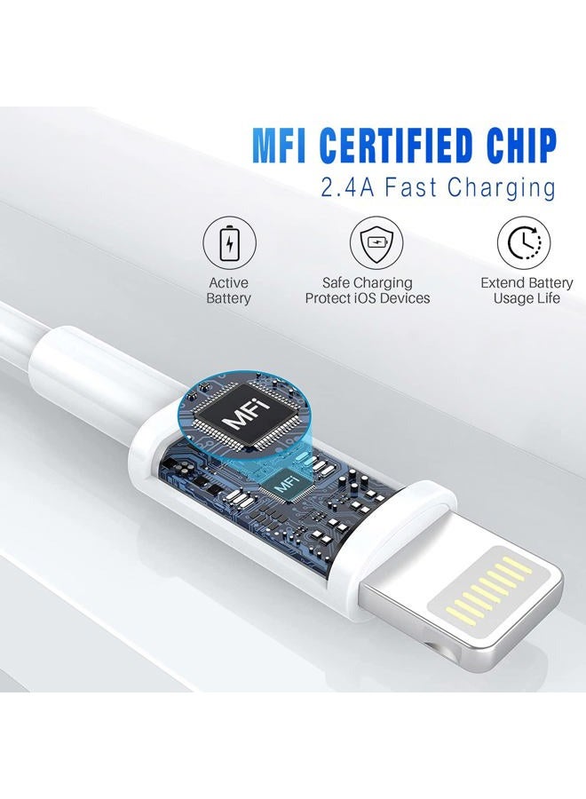 DFLASHS 3-Pack 6FT MFi Certified Lightning to USB Cable - iPhone Charger Compatible with iPhone 14/13/12/11 Pro Max/XR/XS/X/8/7/6 Plus/SE/iPad and More - Image 2