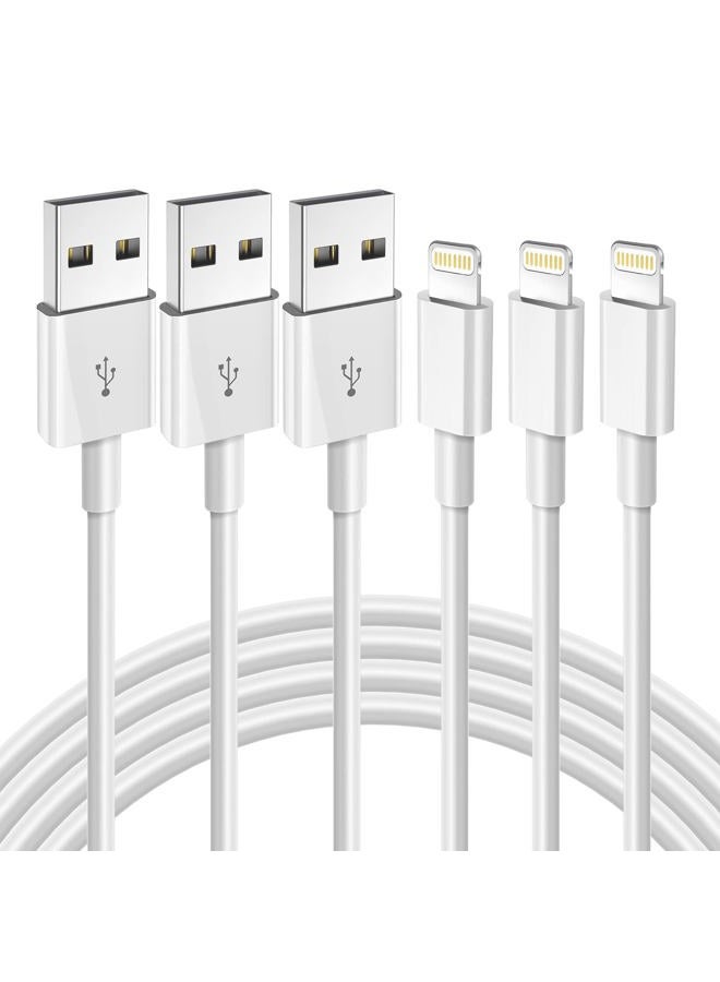 DFLASHS 3-Pack 6FT MFi Certified Lightning to USB Cable - iPhone Charger Compatible with iPhone 14/13/12/11 Pro Max/XR/XS/X/8/7/6 Plus/SE/iPad and More - Image 1