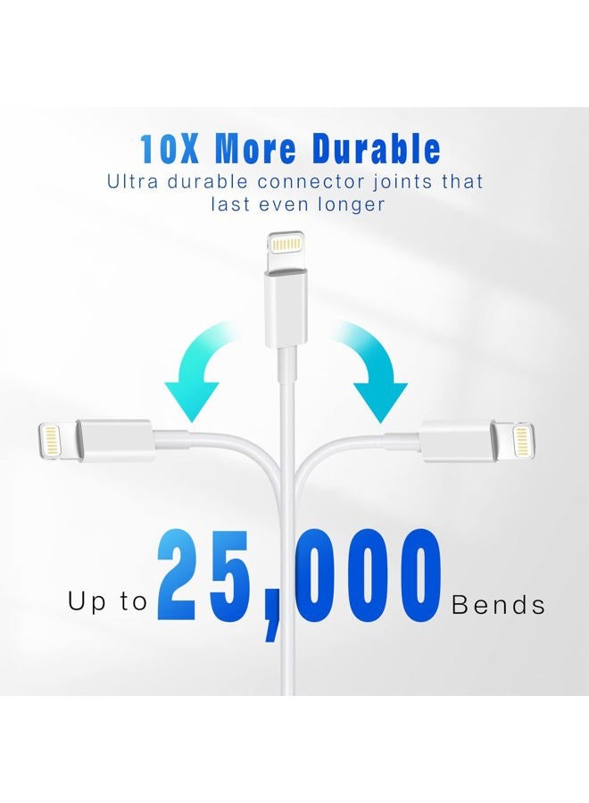 DFLASHS 3-Pack 6FT MFi Certified Lightning to USB Cable - iPhone Charger Compatible with iPhone 14/13/12/11 Pro Max/XR/XS/X/8/7/6 Plus/SE/iPad and More - Image 4