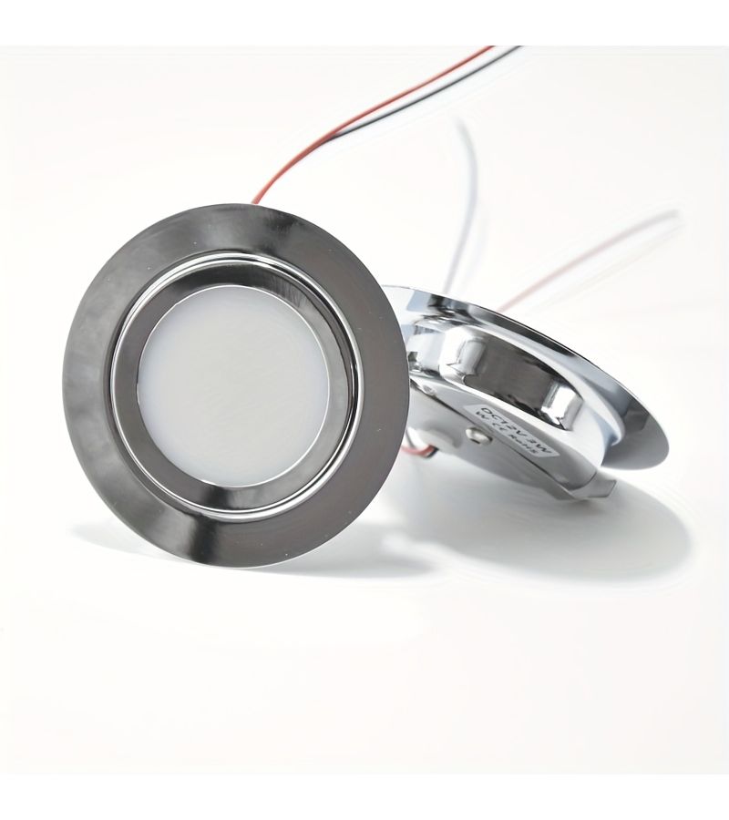 3W LED Slim Stainless Steel Circular Downlight 6000K DC 12V - Image 1