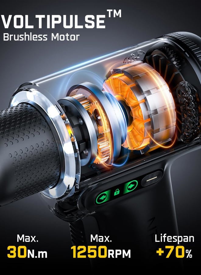 Fanttik K2 Ultra 7.4V Power Drill, Cordless Drill/Driver, 3/8'' Keyless Chuck, Max. 30 N.m, Max. 1250 RPM, TapSwitch Gear Change, 2.5AH Rechargeable Battery, Tool Kit for Home DIY Projects - Image 2