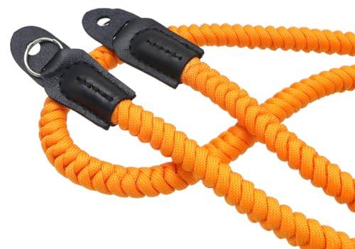HITHUT Paracord Camera Strap Long Camera Neck Shoulder Strap for SLR DSLR Digital Mirrorless Cameras 47inch/120cm Orange - Image 3