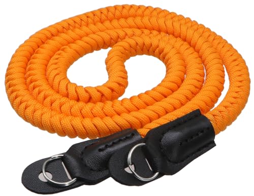HITHUT Paracord Camera Strap Long Camera Neck Shoulder Strap for SLR DSLR Digital Mirrorless Cameras 47inch/120cm Orange - Image 4