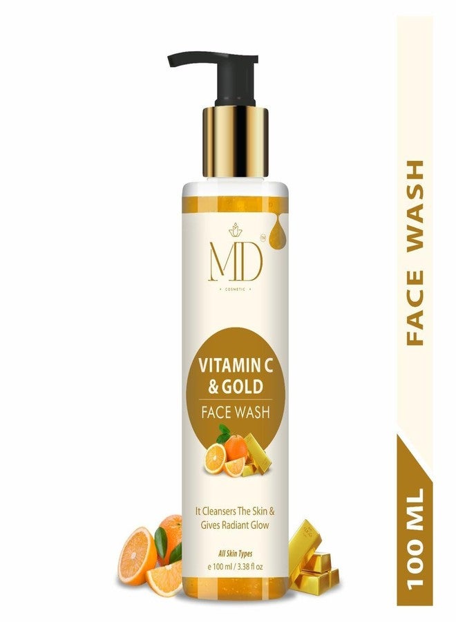 MD COSMETIC غسول الوجه إم دي كوزمتيك بفيتامين سي والذهب، منظف لإشراقة مشرقة، 100 مل - Image 2