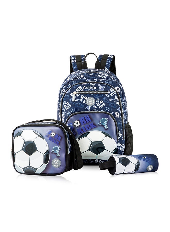 Eazy Kids - Personalized 18" Set of 3 Backpack w/Lunch Bag and Pencil Case - Football - Image 2