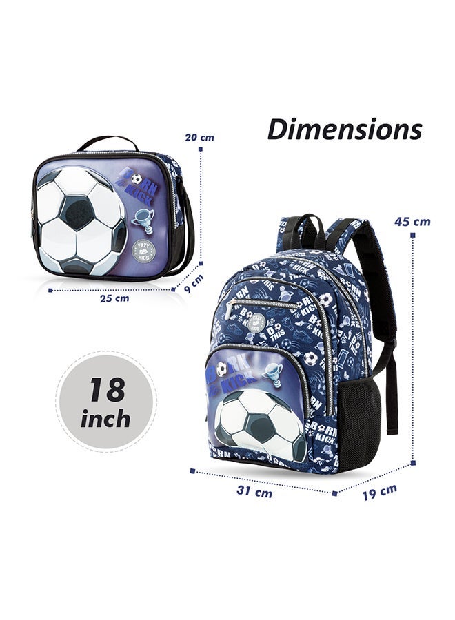 Eazy Kids - Personalized 18" Set of 3 Backpack w/Lunch Bag and Pencil Case - Football - Image 3