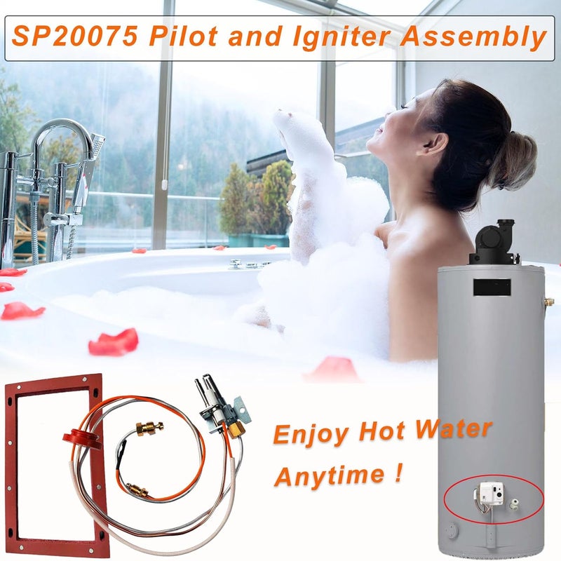 Enruieer مجموعة استبدال تجميع الطيار والموقد Enruieer SP20075 لمياه الغاز الطبيعي GE وRheem - Image 2