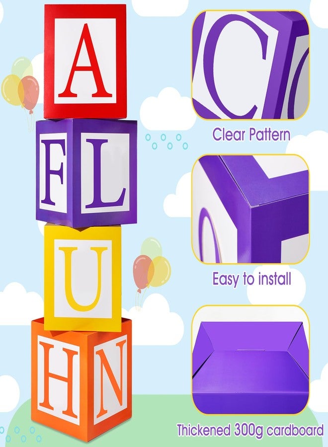 ReliThick 6 Pcs Letter ABC Friend Street Party Boxes with 76 Pcs Letter Cutouts 11.8 x 11.8 Inch Colorful Balloon Boxes Personalized Toy Theme Birthday Party Decor for Toy Theme Birthday Party - Image 3