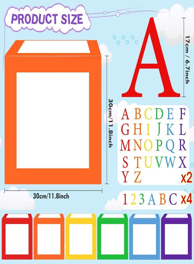 ReliThick 6 Pcs Letter ABC Friend Street Party Boxes with 76 Pcs Letter Cutouts 11.8 x 11.8 Inch Colorful Balloon Boxes Personalized Toy Theme Birthday Party Decor for Toy Theme Birthday Party - Image 2