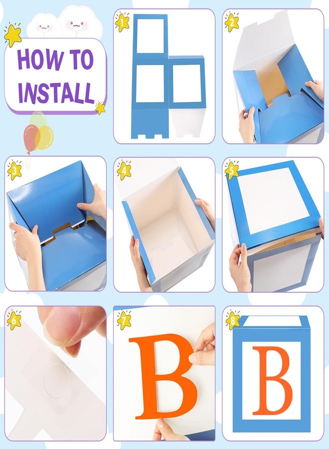 ReliThick 6 Pcs Letter ABC Friend Street Party Boxes with 76 Pcs Letter Cutouts 11.8 x 11.8 Inch Colorful Balloon Boxes Personalized Toy Theme Birthday Party Decor for Toy Theme Birthday Party - Image 4