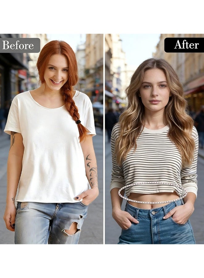 2 PCS Shirt Tuck Belts, Adjustable Elastic Belts, Perfect, For Cropping Shirts, Sweaters And More - Image 5