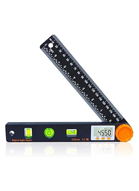 Digital Angle Finder Tool 7inch 0-360 degree LED Digital Protractor with Horizontal Vertical Bubble Levels and Ruler Meter Accurate Tools for Carpenters,Woodworkers,Fabricators