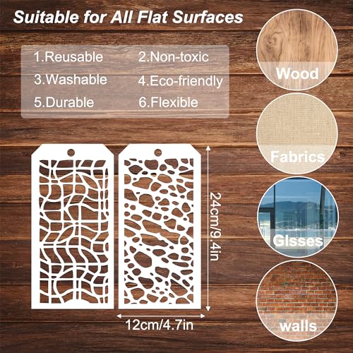 TMTECHJS 14-Piece Art Deco Painting Stencils for Home & Cake Decorating - Image 2