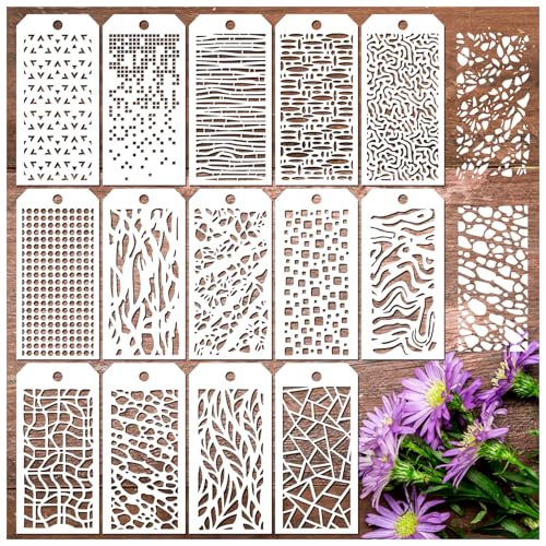 TMTECHJS 14-Piece Art Deco Painting Stencils for Home & Cake Decorating - Image 1
