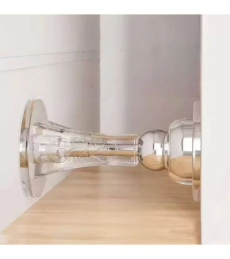 Long Transparent Magnetic Door Stopper 1 Set No Drilling Easy Install Wall Floor Mount - Image 2
