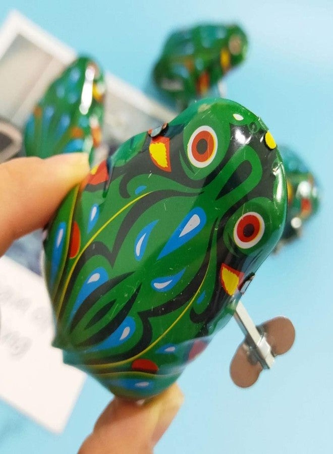 HYSTYLE 6 Pcs Clockwork Spring Frog Green Metal Jumping Wind Up Frog Desktop Decor Party Favors - Image 4
