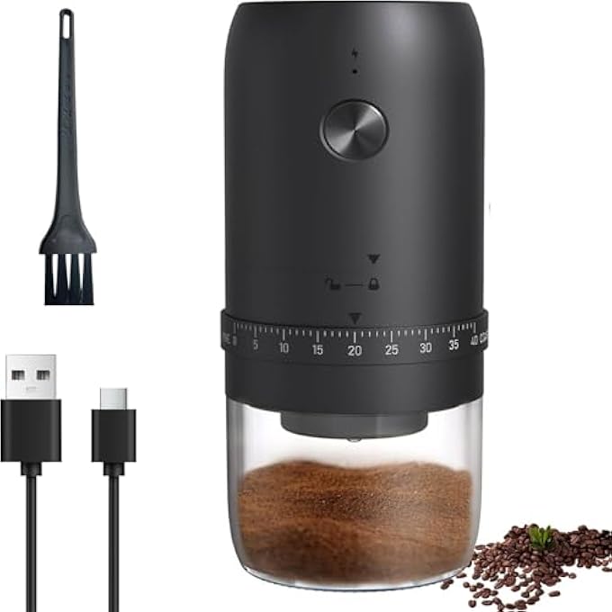 Antole Coffee Grinder ElectricPortable Grinder MachineElectric Burr Coffee GrinderCoffee Bean Grinder With Adjustable Grind SettingsUsb Charging And Brush - Image 2