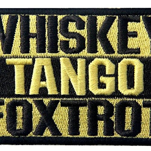 Rocking Planet Whiskey Tango Foxtrot ACU Tactical Combat Emblem Embroidered Morale Hook & Loop Patch - Image 2