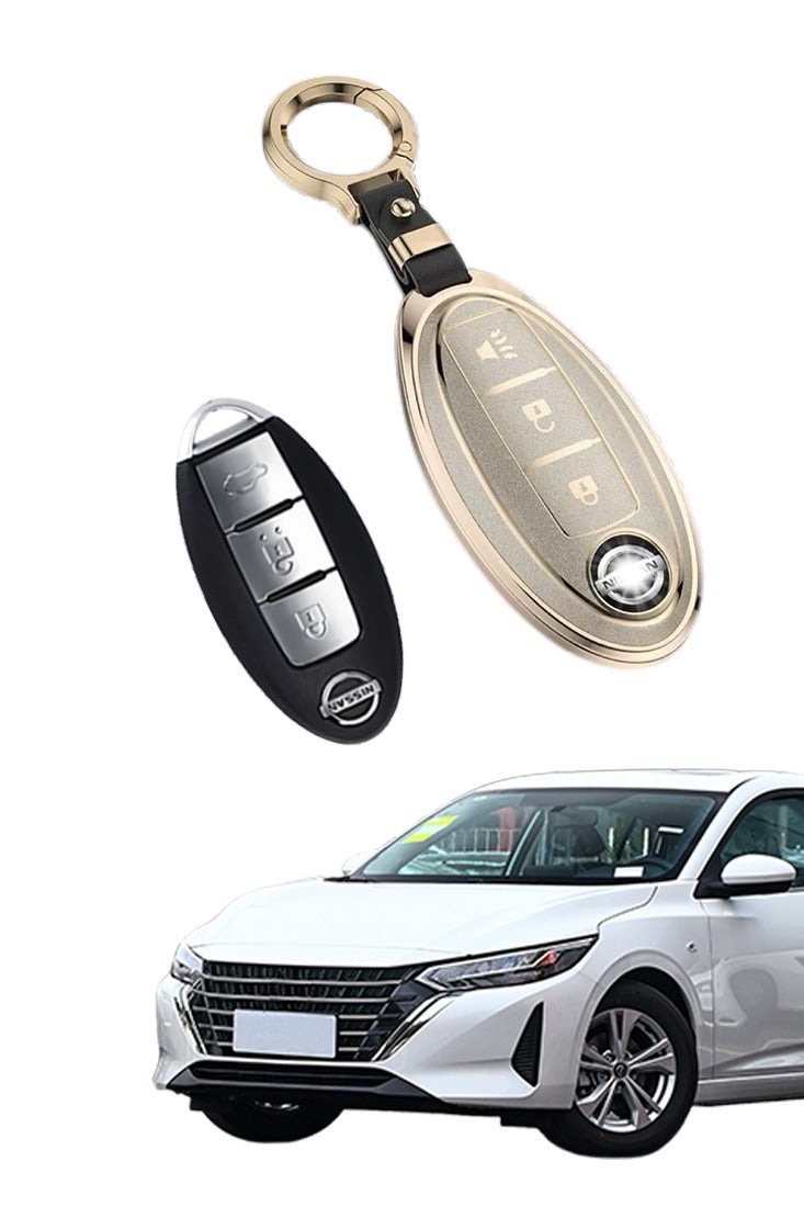 Car key bag, suitable for Nissan 3-key car key protector, perfectly wraps car keys, high-end, wear-resistant and fashionable. - Image 1