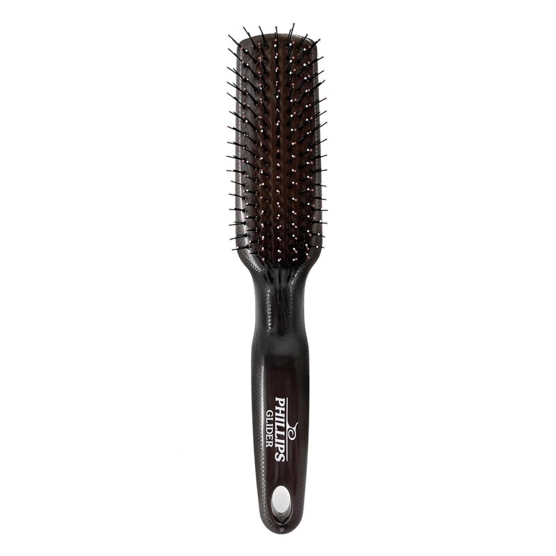 Phillips Brush Glider Detangler Brush Black Opal  2Tier Nylon Tipped Bristles Infused with Moroccan  Keratin Oils which Keeps Hair Healthy  More Manageable