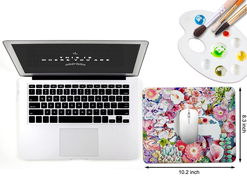 JIKIOU 3 Pack Mouse Pad with Stitched Edge, Comfortable Mouse Pads with Non-Slip Rubber Base, Washable Mousepads Bulk with Lycra Cloth, Mouse Pads for Computers Laptop Mouse 10.2x8.3in Blank White - Image 3