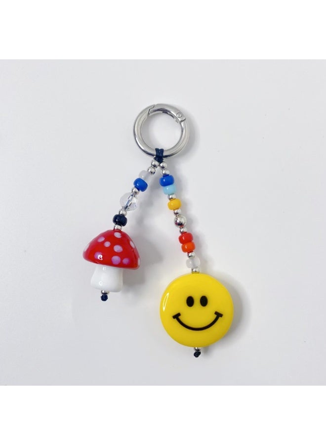 NIBEMINENT Beaded Phone Lanyard, Anti Lost Removable Wrist Strap,Cute Cartoon Bracelet Pendant, Phone Keychain Lanyard