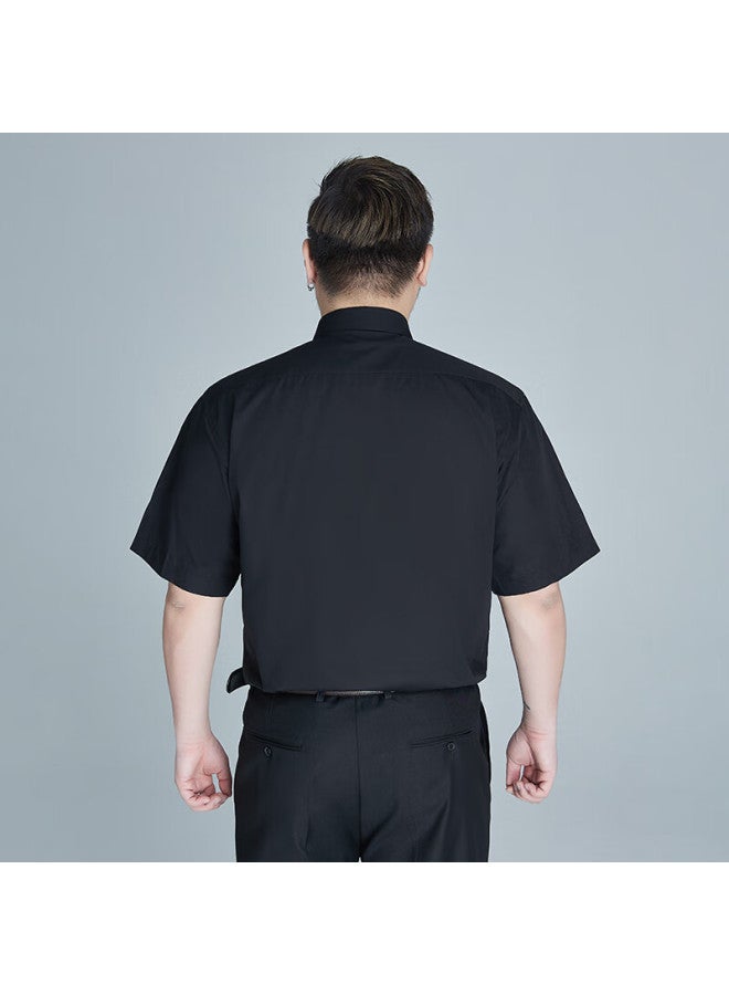Ayoupang Ayoo Plus Size Short Sleeve Shirt For Men, Business Casual Loose Fit Solid Color Workwear Summer Oversized Wrinkle-free Formal Dress Shirt - Image 5