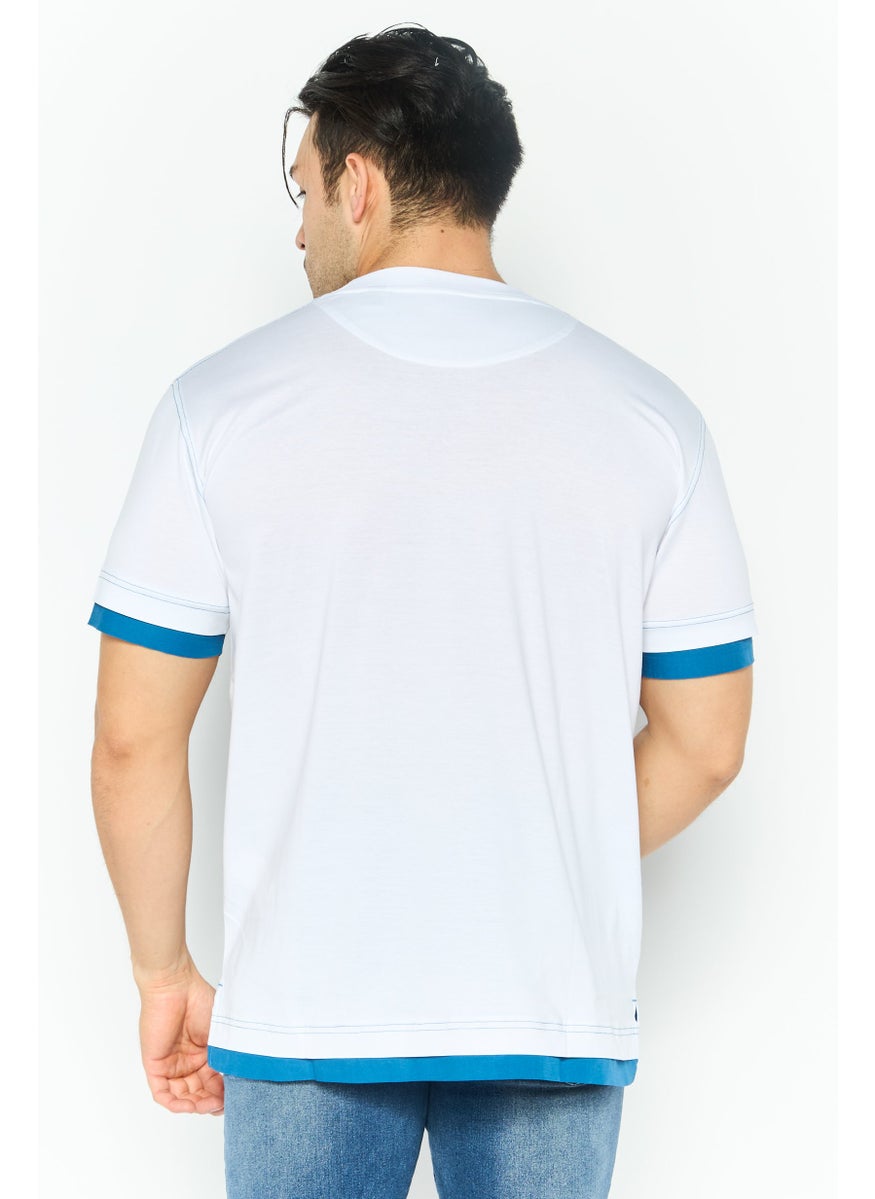ESPRIT - Men Crew Neck Short Sleeves Plain T-Shirt, White - Image 1