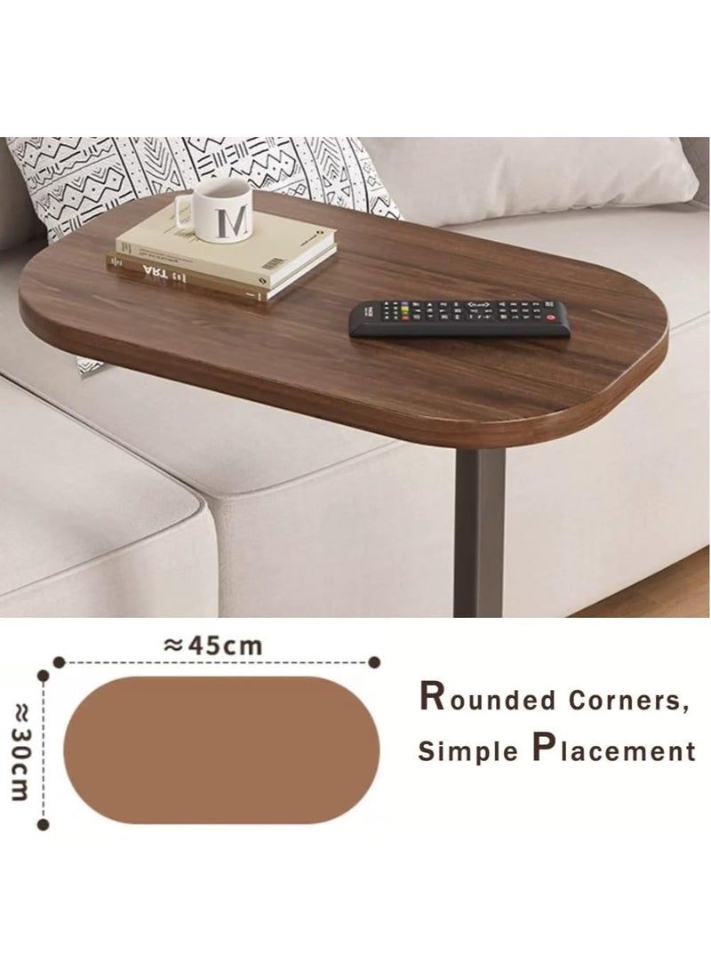 NANAO Home Sofa Side Table Small Modern Coffee Snack Couch Nightstand Narrow Bedside Table for Bedroom Living Room Home Office Dorm (Brown) - Image 2