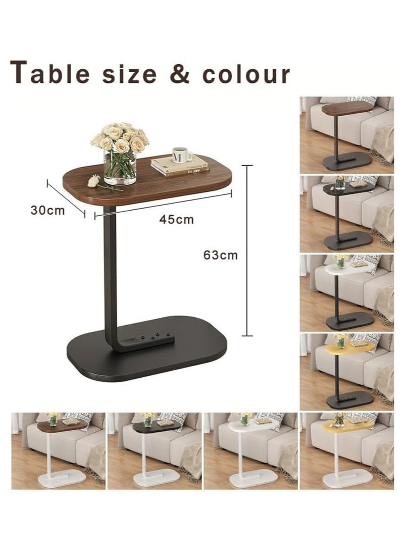 NANAO Home Sofa Side Table Small Modern Coffee Snack Couch Nightstand Narrow Bedside Table for Bedroom Living Room Home Office Dorm (Brown) - Image 5