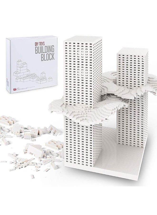 Lekebaby Building Bricks 1500 PCS Classic Building Blocks, Compatible with All Major Brands, White - Image 1