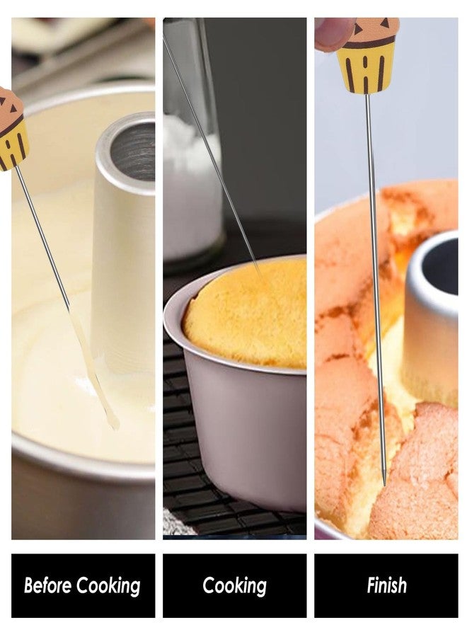 TARINI 6Pcs Stainless Steel Cake Tester – Colorful Handle Baking Doneness Checker, Multi-Use Stirring Skewer for Cakes Breads Brownies Coffee - Image 5