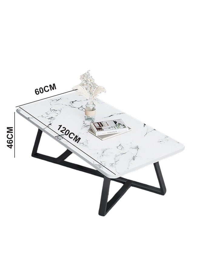 keke White Marble Stone Top Sleek Design Coffee Table For Modern Living Room Sofa Table 120 CM - Image 4