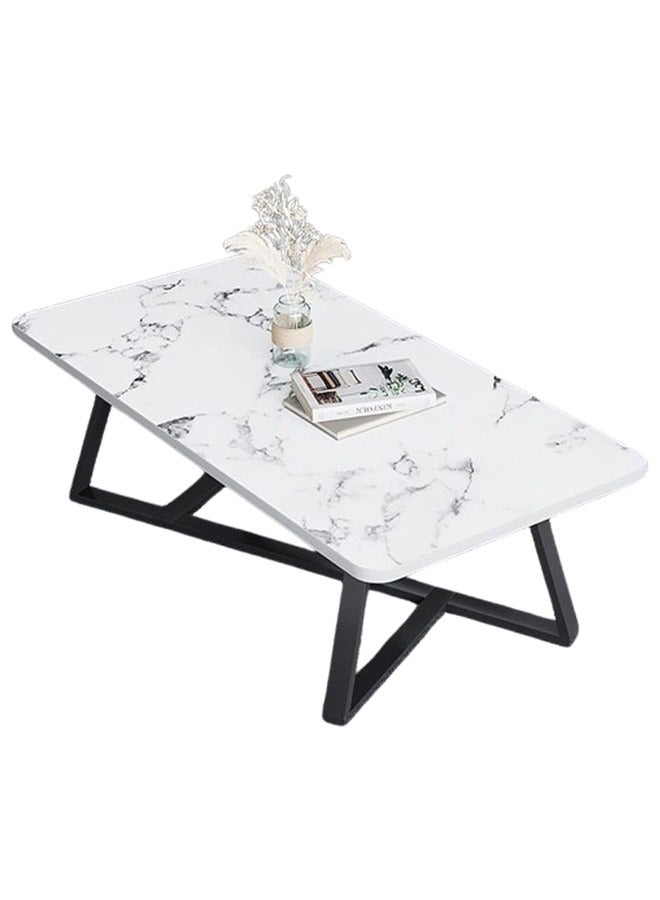 keke White Marble Stone Top Sleek Design Coffee Table For Modern Living Room Sofa Table 120 CM - Image 2
