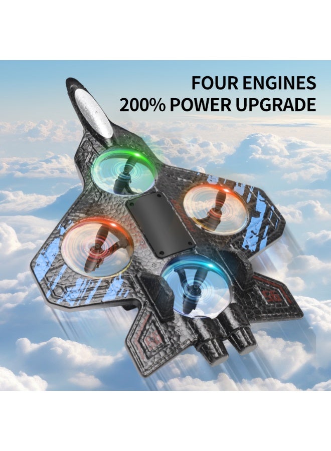 MUMO Rc Jet Fighter Drone - LED Lights, USB Charging Remote Control Airplane Toy for Kids Adults Long-Lasting Battery, Acrobatic Performance, Outdoor Fun - Image 4