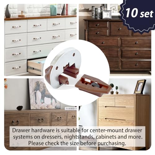 XTPTFABS 10PCS Drawer Guide Kits(Drawer Slides Repair kit with Metal Support Plate) Replacement for Rite-Trak II Model #168 Drawer Guide Glide,Commercial Slide Style Drawers Drawer Slides(10) - Image 2