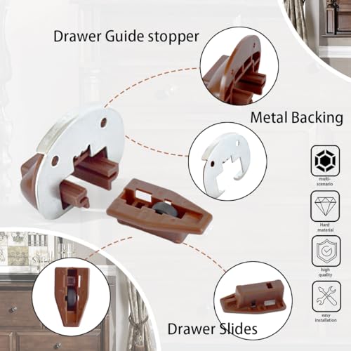 XTPTFABS 10PCS Drawer Guide Kits(Drawer Slides Repair kit with Metal Support Plate) Replacement for Rite-Trak II Model #168 Drawer Guide Glide,Commercial Slide Style Drawers Drawer Slides(10) - Image 5