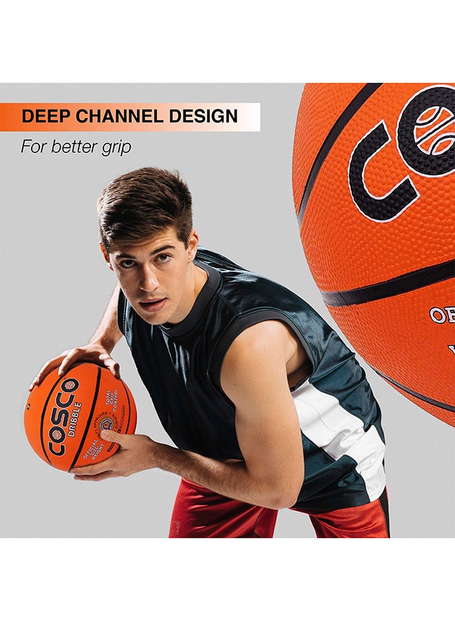 COSCO كرة سلة قابلة للتدحرج (برتقالية، مقاس: 5) | مطاطية | تدريب | ملعب داخلي|ملعب خارجي - Image 5